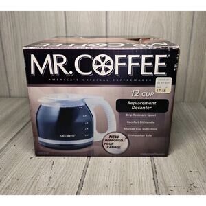 Mr. Coffeemaker Pot Coffee Replacement 12-Cup Glass Carafe White New In Box